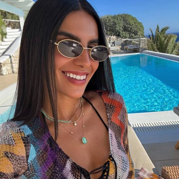 Bottega Veneta BV1386S 001 Sunglasses Gold Oval Frame, Grey Lenses - Picture 7 of 13